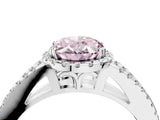 White gold Fancy Pink Oval Cut Diamond Halo Split Shank Engagement Ring_55