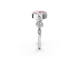 White gold Fancy Pink Oval  Cut Diamond Milgrain Marquise Band with Prong Setting_5