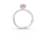 White gold Fancy Pink Oval  Cut Diamond Pavé Band Ring with Four-Prong Setting_27