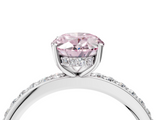 White gold Fancy Pink Oval  Cut Diamond Pavé Band Ring with Four-Prong Setting_28
