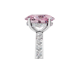 White gold Fancy Pink Oval  Cut Diamond Pavé Band Ring with Four-Prong Setting_29