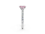 White gold Fancy Pink Oval Cut Diamond Pavé Band Solitaire Ring with Prong Setting_90
