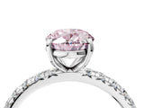 White gold Fancy Pink Oval  Cut Diamond Pavé Band with Four-Prong Setting_16