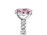 White gold Fancy Pink Oval  Cut Diamond Pavé Band with Four-Prong Setting_17