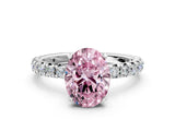 White gold Fancy Pink Oval  Cut Diamond Pavé Band with Four-Prong Setting_22