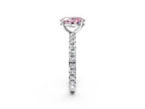 White gold Fancy Pink Oval  Cut Diamond Pavé Band with Four-Prong Setting_24