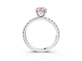White gold Fancy Pink Oval  Cut Diamond Pavé Band with Four-Prong Setting_25