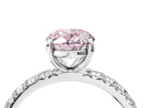 White gold Fancy Pink Oval  Cut Diamond Pavé Band with Four-Prong Setting_26