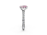 White gold Fancy Pink Oval  Cut Diamond Pavé Band with Four-Prong Setting_5