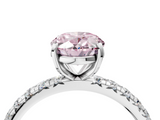 White gold Fancy Pink Oval  Cut Diamond Pavé Band with Four-Prong Setting_7