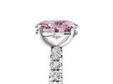 White gold Fancy Pink Oval  Cut Diamond Pavé Band with Four-Prong Setting_8