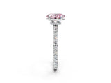 White gold Fancy Pink Oval Cut Diamond Pavé Engagement Ring with Round  Accents and Prong Setting_127