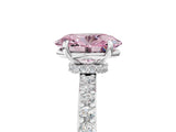 White gold Fancy Pink Oval Cut Diamond Pavé Engagement Ring with Round  Accents and Prong Setting_130