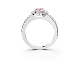 White gold Fancy Pink Oval Cut Diamond Pavé Halo Ring with Four-Prong Setting_51