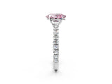 White gold Fancy Pink Oval Cut Diamond Pavé Solitaire Engagement Ring with Four-Prong Setting_114