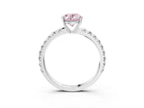 White gold Fancy Pink Oval Cut Diamond Pavé Solitaire Engagement Ring with Four-Prong Setting_120