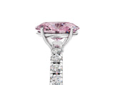 White gold Fancy Pink Oval Cut Diamond Pavé Solitaire Engagement Ring with Four-Prong Setting_124