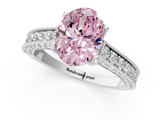 White gold Fancy Pink Oval  Cut Diamond Pave Band with Four-Prong Setting_61
