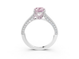 White gold Fancy Pink Oval  Cut Diamond Pave Band with Four-Prong Setting_63