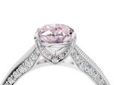 White gold Fancy Pink Oval  Cut Diamond Pave Band with Four-Prong Setting_64