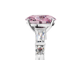 White gold Fancy Pink Oval  Cut Diamond Ring with Baguette Side Stones, Channel Set Band, and Four-Prong Setting_8