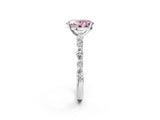 White gold Fancy Pink Oval Cut Diamond Ring with Marquise and Round  Side Stones and Four-Prong Setting_102