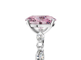 White gold Fancy Pink Oval Cut Diamond Ring with Marquise and Round  Side Stones and Four-Prong Setting_103