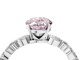 White gold Fancy Pink Oval Cut Diamond Ring with Marquise and Round  Side Stones and Four-Prong Setting_104