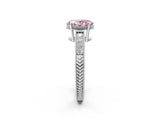 White gold Fancy Pink Oval Cut Diamond Ring with Milgrain Pavé Band and Four-Prong Setting_34
