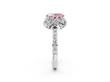 White gold Fancy Pink Oval Cut Diamond Scalloped Halo Engagement Ring with Round Shared Prong Band_15