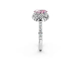 White gold Fancy Pink Oval Cut Diamond Scalloped Halo Engagement Ring with Round Shared Prong Band_21