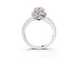 White gold Fancy Pink Oval Cut Diamond Scalloped Halo Engagement Ring with Round Shared Prong Band_40
