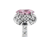 White gold Fancy Pink Oval Cut Diamond Scalloped Halo Engagement Ring with Round Shared Prong Band_42