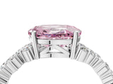 White gold Fancy Pink Oval Cut Diamond Scattered Round Accent Ring with Prong Setting_17