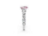 White gold Fancy Pink Oval Cut Diamond Side Stone Engagement Ring with Four-Prong Setting_38