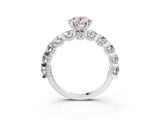 White gold Fancy Pink Oval Cut Diamond Side Stone Engagement Ring with Four-Prong Setting_39