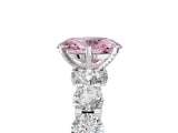 White gold Fancy Pink Oval Cut Diamond Side Stone Engagement Ring with Four-Prong Setting_41