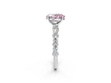 White gold Fancy Pink Oval Cut Diamond Side Stone Solitaire Ring with Round  and Four-Prong Setting_129