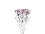 White gold Fancy Pink Oval Cut Diamond Solitaire Celtic Knot Ring with Four-Prong Setting_106