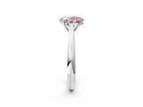 White gold Fancy Pink Oval Cut Diamond Solitaire Engagement Ring with Cathedral Setting and Four-Prong Mount_115