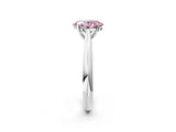 White gold Fancy Pink Oval Cut Diamond Solitaire Engagement Ring with Cathedral Setting and Four-Prong Mount_159