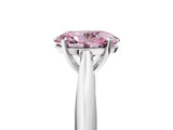 White gold Fancy Pink Oval Cut Diamond Solitaire Engagement Ring with Cathedral Setting and Four-Prong Mount_162