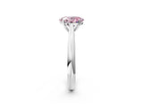 White gold Fancy Pink Oval Cut Diamond Solitaire Engagement Ring with Cathedral Setting and Four-Prong Mount_26