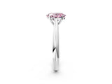 White gold Fancy Pink Oval Cut Diamond Solitaire Engagement Ring with Cathedral Setting and Four-Prong Mount_55