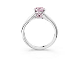 White gold Fancy Pink Oval Cut Diamond Solitaire Engagement Ring with Classic Band and Four-Prong Setting_119
