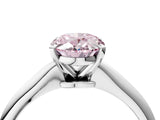 White gold Fancy Pink Oval Cut Diamond Solitaire Engagement Ring with Classic Band and Four-Prong Setting_52