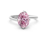 White gold Fancy Pink Oval Cut Diamond Solitaire Engagement Ring with Four-Prong Setting and Classic Band_20