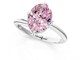 White gold Fancy Pink Oval Cut Diamond Solitaire Engagement Ring with Four-Prong Setting and Classic Band_21