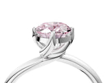 White gold Fancy Pink Oval Cut Diamond Solitaire Engagement Ring with Four-Prong Setting and Classic Band_24