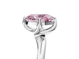 White gold Fancy Pink Oval Cut Diamond Solitaire Engagement Ring with Four-Prong Setting and Classic Band_49